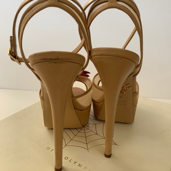 Charlotte Olympia Florentina Nude Mesh High Heels - Picture 3 of 11